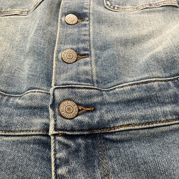 Judy Blue Denim Romper JB150244 MD 1XL Medium Blue Button Front Distressed Short - Picture 6 of 14